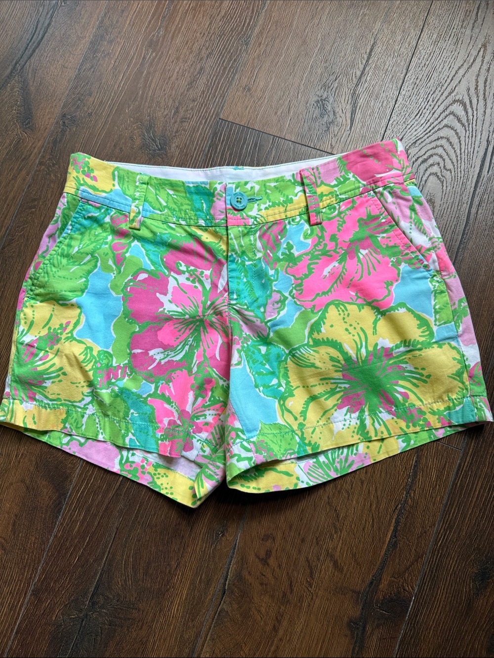 Lilly Pulitzer Floral Callahan Shorts - Pink, Green, Yellow, Blue 8